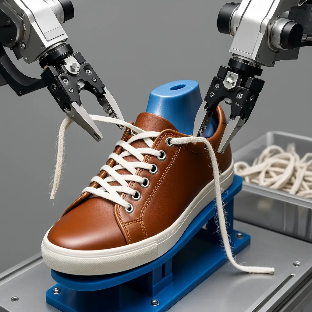 Robotic shoelace threading image generated with Cosmos 3 Super AI Image Generator